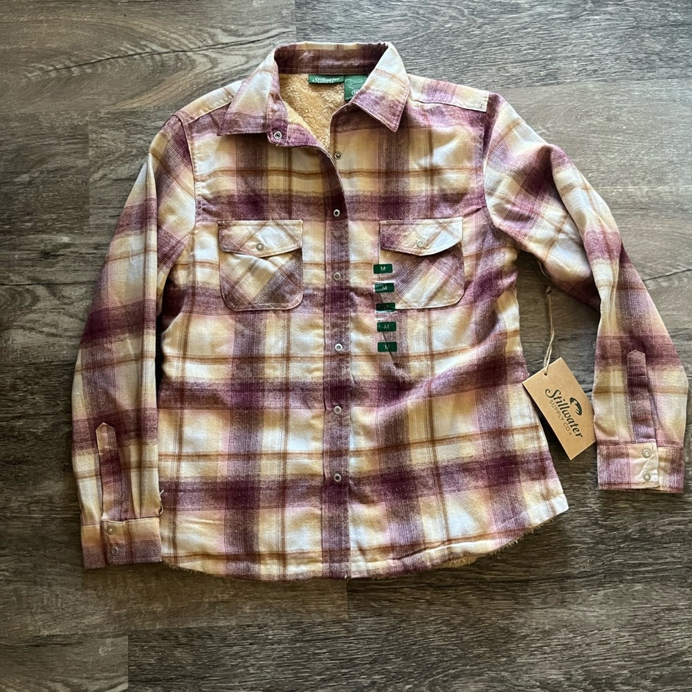 Stillwater Plaid Shirt in Purple and Cream